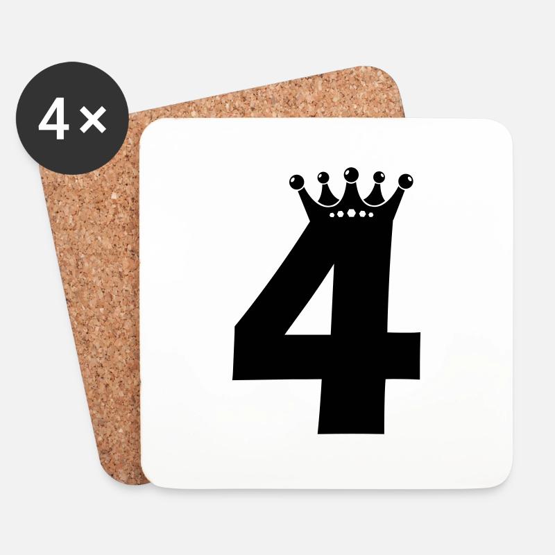 4 krone - Untersetzer (4er-Set) - Weiß