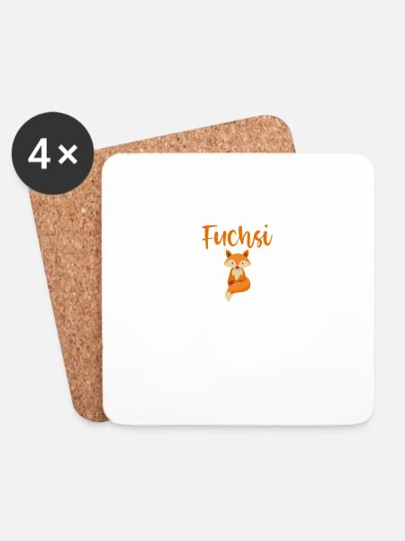 Süßer Fuchs Fuchsi - Untersetzer (4er-Set) - Weiß