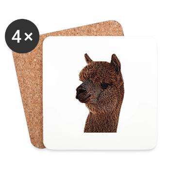 Alpaca, llama, gift, llama - Coasters (set of 4) - white - Front