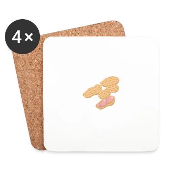 peanut Erdnuss Erdnüsse - Untersetzer (4er-Set) - Weiß - Vorne