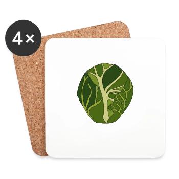 Brussel sprout - Coasters (set of 4) - white - Front