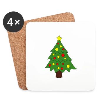 Christmas tree - Coasters (set of 4) - white - Front