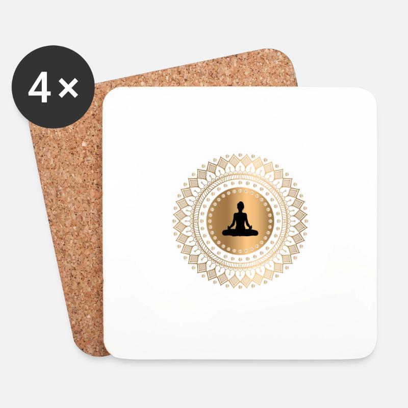 Yoga - Untersetzer (4er-Set) - Weiß