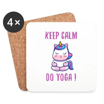KEEP CALM DO YOGA Yogi Unicorn - Coasters (set of 4) - white - Front
