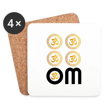 Or OM, Om, Om hindou, Symbole Om, Yoga, OM - Dessous de verre (lot de 4) - blanc - Devant