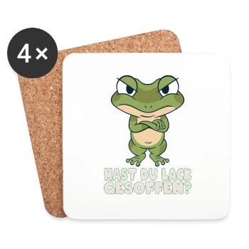 Hast du Lack gesoffen Frosch Spruch Geschenk - Untersetzer (4er-Set) - Weiß - Vorne