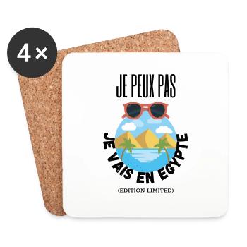 Je peux pas je vais en Egypte - Dessous de verre (lot de 4) - blanc - Devant