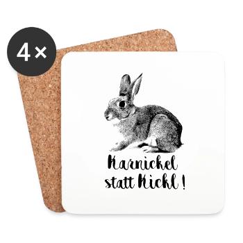 Karnickl statt Kickl! - Untersetzer (4er-Set) - Weiß - Vorne