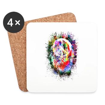 Symbole de paix paix liberté amour - Dessous de verre (lot de 4) - blanc - Devant