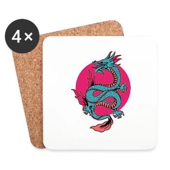 Asiatic dragon - Coasters (set of 4) - white - Front