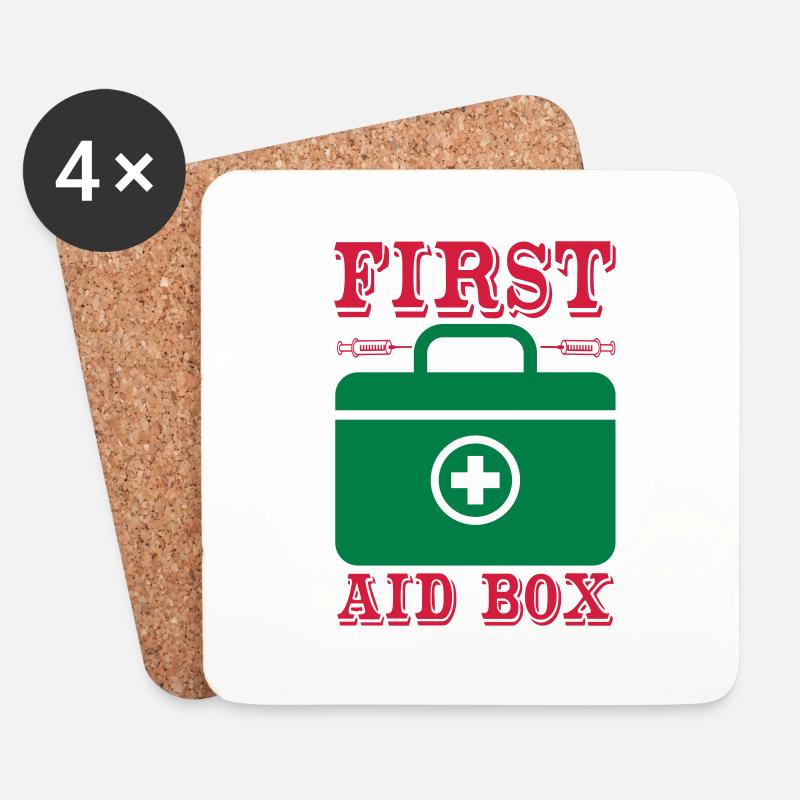 first aid box - Untersetzer (4er-Set) - Weiß