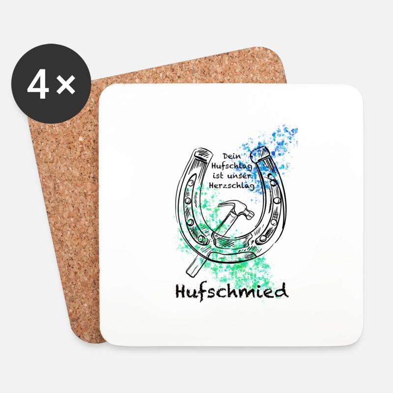 Hufbeschlag - Untersetzer (4er-Set) - Weiß