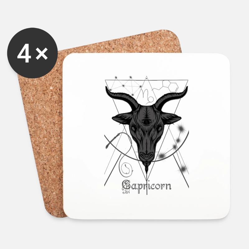 Steinbock - Untersetzer (4er-Set) - Weiß