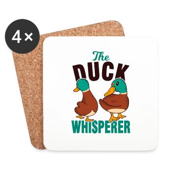 Enten Flüsterer - Untersetzer (4er-Set) - Weiß - Vorne