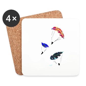 Parapente parapente plume para - Dessous de verre (lot de 4) - blanc - Devant