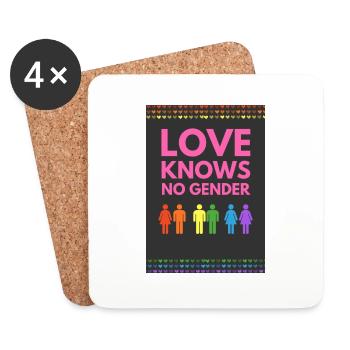 L’amour ne connaît pas de sexe - Dessous de verre (lot de 4) - blanc - Devant