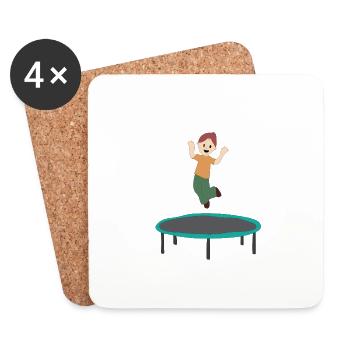 Trampoline - Dessous de verre (lot de 4) - blanc - Devant