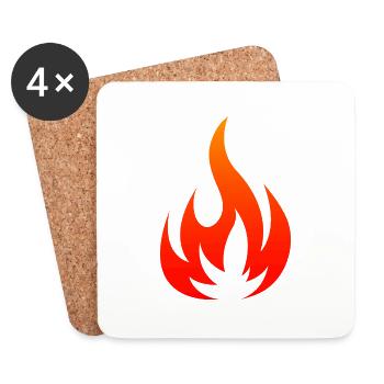 Flame - Coasters (set of 4) - white - Front
