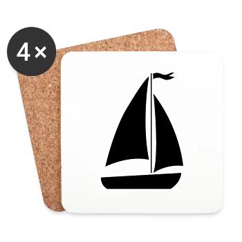 boat - Coasters (set of 4) - white - Front