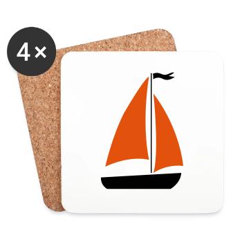 boot - Untersetzer (4er-Set) - Weiß - Vorne