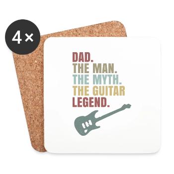 Dad The Man The Myth The Guitar Legend Daddy Dad - Coasters (set of 4) - white - Front