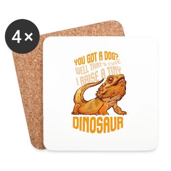 Funny Bearded Dragon Pet Reptile Lizard Lover - Dessous de verre (lot de 4) - blanc - Devant