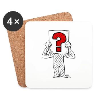 Question, question mark, questioner, unknown - Coasters (set of 4) - white - Front