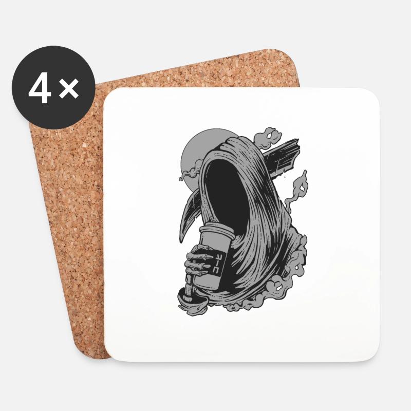 Death before work - Untersetzer (4er-Set) - Weiß