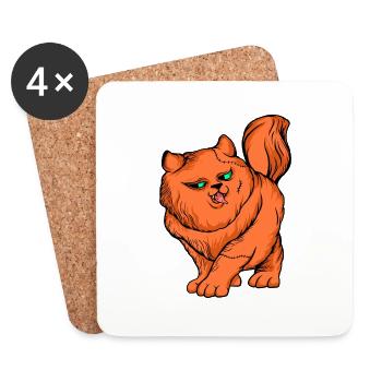 Lustige Katzen 25 - Untersetzer (4er-Set) - Weiß - Vorne