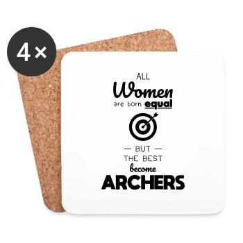 Archer - All women equal become archers - Coasters (set of 4) - white - Front