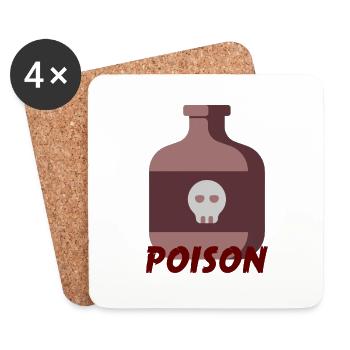 Poison - Dessous de verre (lot de 4) - blanc - Devant