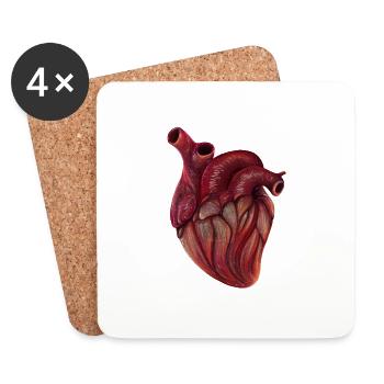 Realistic Heart - Coasters (set of 4) - white - Front