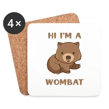 I Am A Wombat - Coasters (set of 4) - white - Front