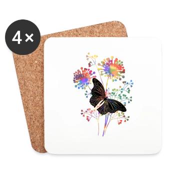 Butterfly - Coasters (set of 4) - white - Front