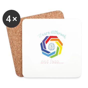 Neurodiversité - Autisme du TDAH, sensibilisation à l’autisme - Dessous de verre (lot de 4) - blanc - Devant