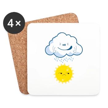 Clouds raining on the sun fun T-Shirt - Untersetzer (4er-Set) - Weiß - Vorne