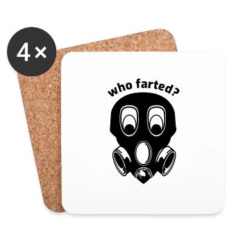 QUI A FARTED - Dessous de verre (lot de 4) - blanc - Devant