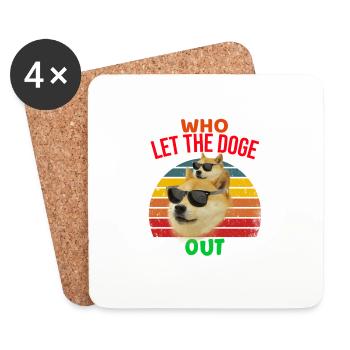 Dogecoin - Who let the doge out - Coasters (set of 4) - white - Front