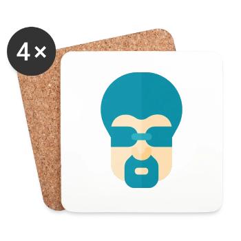 Afro - Coasters (set of 4) - white - Front