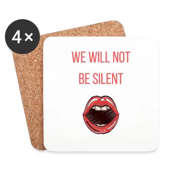 we will not be silent feminism gift - Coasters (set of 4) - white - Front