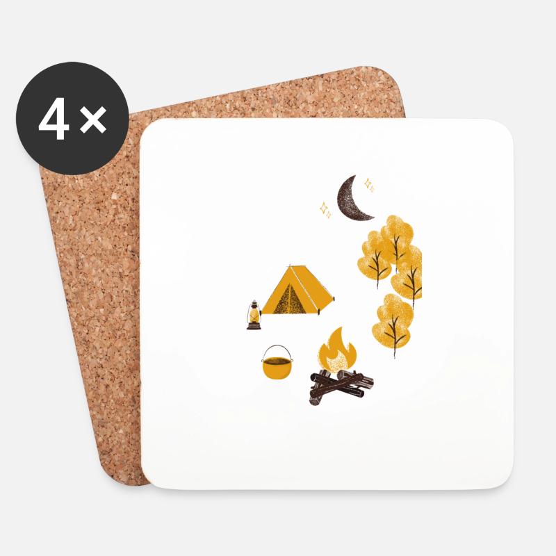 Camping - Untersetzer (4er-Set) - Weiß