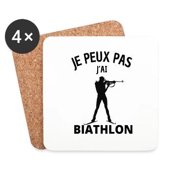 JE PEUX PAS J´AI BIATHLON - Dessous de verre (lot de 4) - blanc - Devant