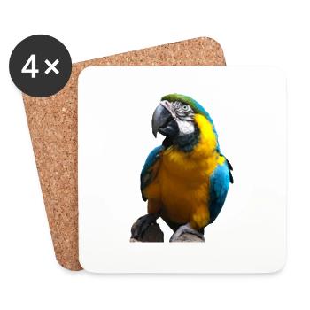 Golden Macaw - Coasters (set of 4) - white - Front