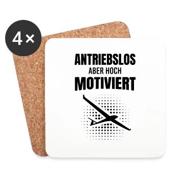 Antriebslos Aber Hoch Motiviert Segelflug Geschenk - Untersetzer (4er-Set) - Weiß - Vorne