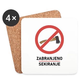 Zabranjeno sekiranje Jugoslawien Jugo Tito SFRJ - Untersetzer (4er-Set) - Weiß - Vorne