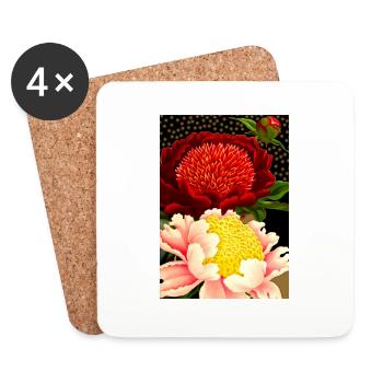 Fleurs de François - Dessous de verre (lot de 4) - blanc - Devant