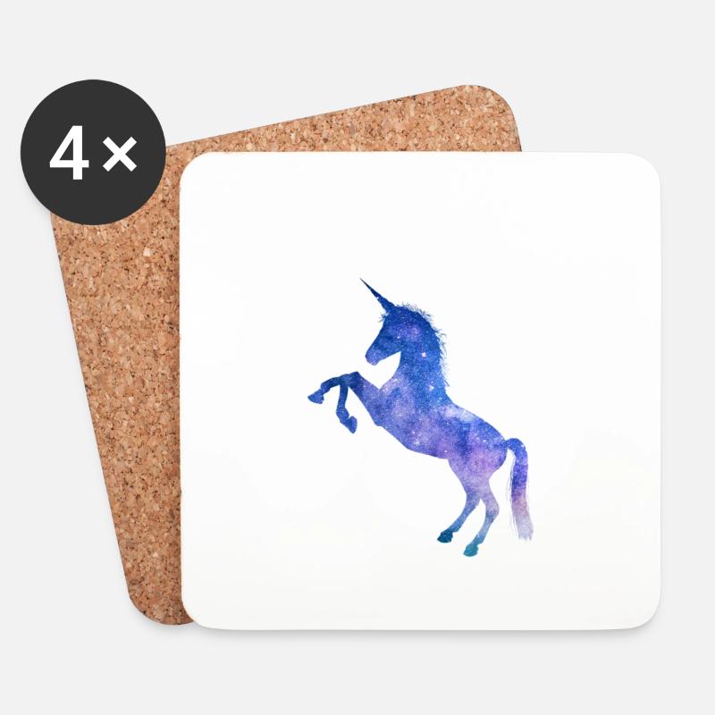 Galaxy Space Einhorn - Untersetzer (4er-Set) - Weiß