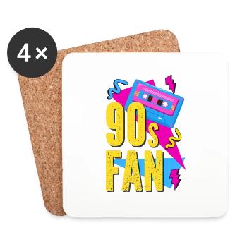 90s retro cassette - Coasters (set of 4) - white - Front