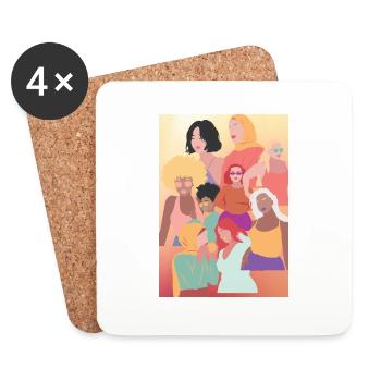 Le pouvoir des femmes - Dessous de verre (lot de 4) - blanc - Devant