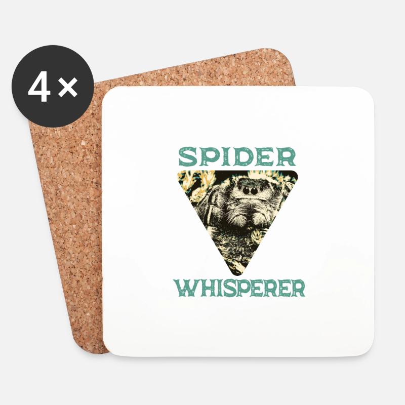 Spider Whisperer - Untersetzer (4er-Set) - Weiß